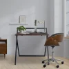Bureau compact en effet bois noir pliable Teamson Home