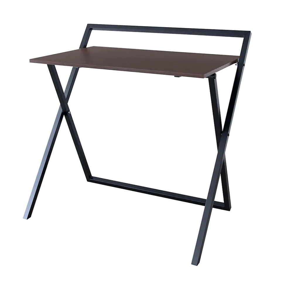 Bureau compact en effet bois noir pliable Teamson Home