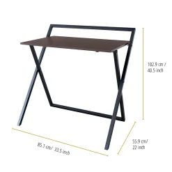 Bureau compact en effet bois noir pliable Teamson Home