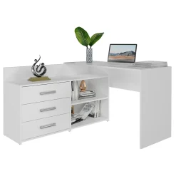 Bureau d'angle : 120 x 76 x 50 cm, Blanc