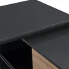 Bureau d'angle avec 2 porte coulissantes - MDF - Coloris : Naturel et noir - COLIOBA