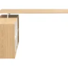 Bureau d'angle avec rangements - MDF - Blanc et naturel - NIPILI