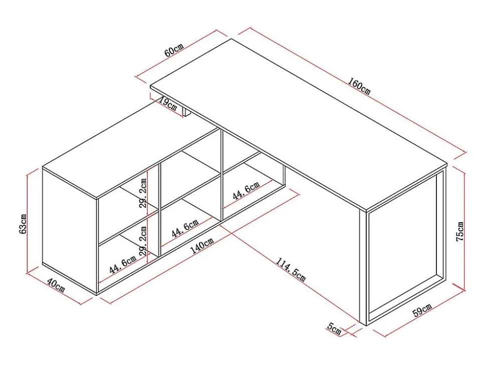 Bureau d'angle avec rangements - MDF - Blanc et naturel - NIPILI