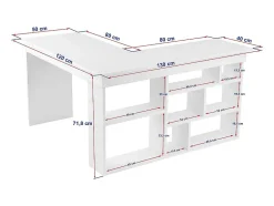 Bureau d'angle avec rangements - Coloris : Beige et naturel foncé - LILEUL