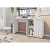 Bureau d'angle Blanc Armoirette 1 Porte 3 Niches L 139.9 H 75 P 45.1 cm - L 139.9 x l 45.1 x H 75 cm