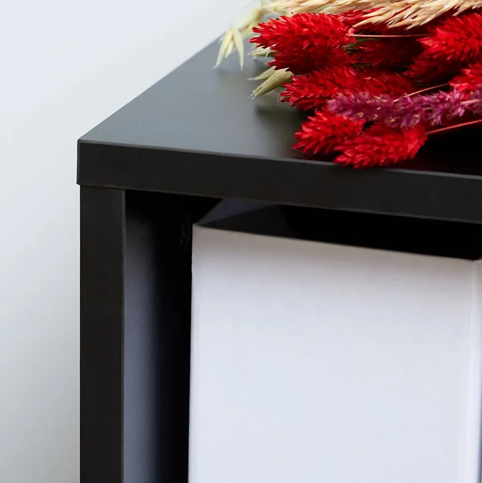 Bureau d'angle CARMEN avec meuble de rangement, décor noir mat