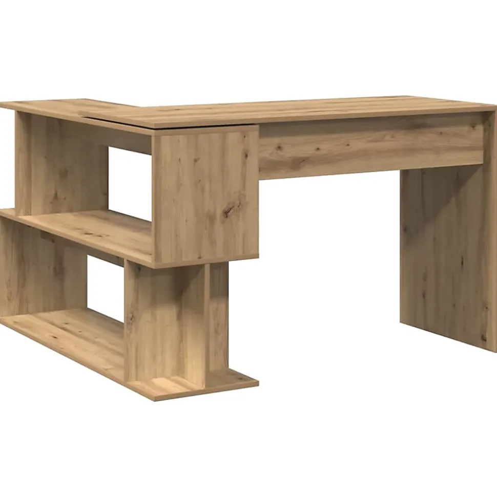 Bureau d'angle chêne artisanal 200,5x50x76 cm bois d'ingénierie vidaXL