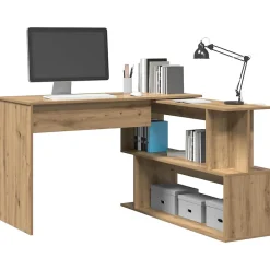 Bureau d'angle chêne artisanal 200,5x50x76 cm bois d'ingénierie vidaXL