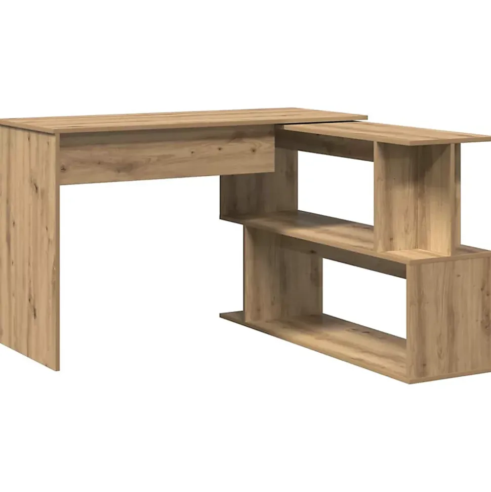 Bureau d'angle chêne artisanal 200,5x50x76 cm bois d'ingénierie vidaXL