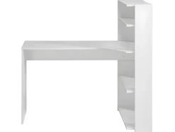 Bureau d'angle DELFINO - 4 étagères - Blanc