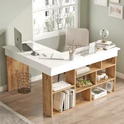 Bureau d'angle design avec étagères - TYO