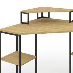 Bureau d'angle DETROIT gain de place bureau informatique avec rangements