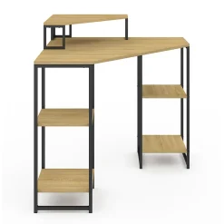 Bureau d'angle DETROIT gain de place bureau informatique avec rangements