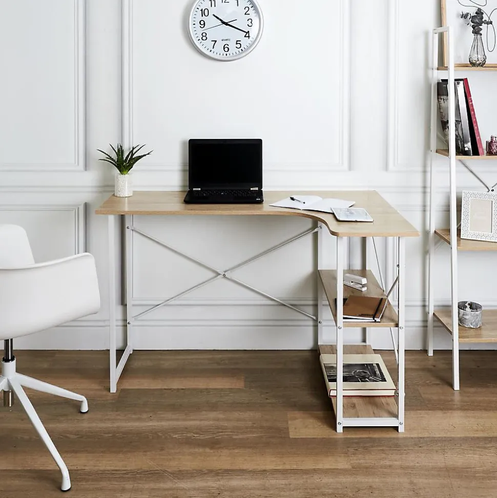 Bureau d'angle en bois et métal Job