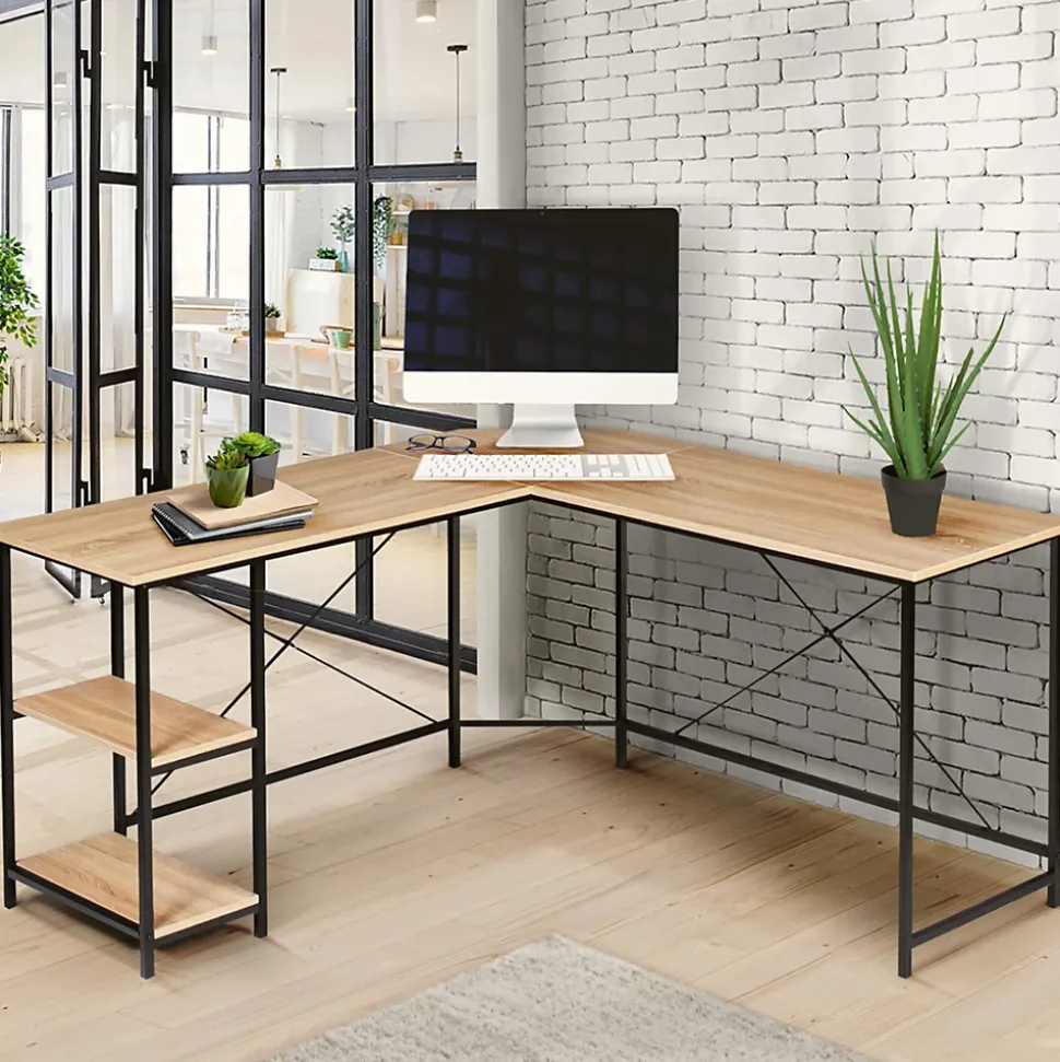 Bureau d'angle en forme de L DETROIT design industriel