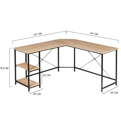 Bureau d'angle en forme de L DETROIT design industriel