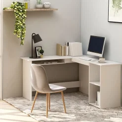 Bureau d'angle en forme de L Blanc 120x140x75 cm vidaXL