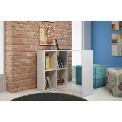 Bureau d'Angle et Rayonnage Blanc L 90 H 77 P 58.8 cm - L 90 x l 58.8 x H 77 cm