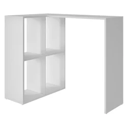 Bureau d'Angle et Rayonnage Blanc L 90 H 77 P 58.8 cm - L 90 x l 58.8 x H 77 cm