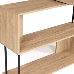 Bureau d'angle rotatif 180 DETROIT étagère forme S design industriel
