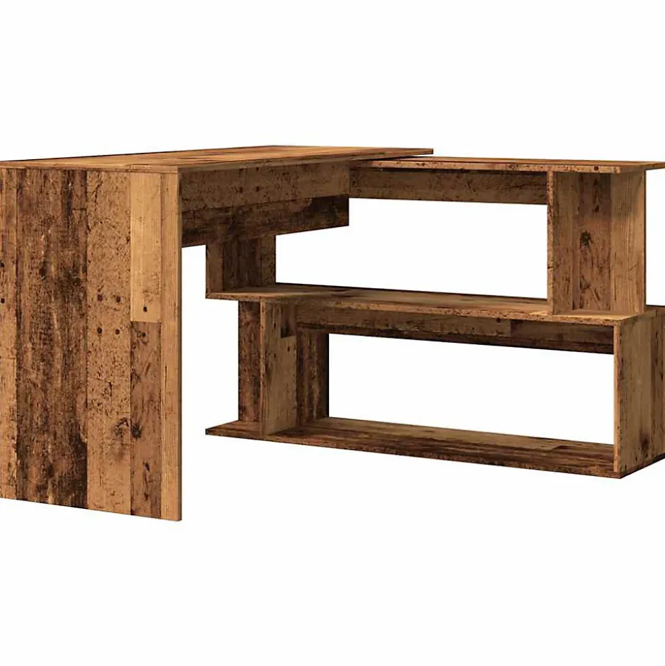 Bureau d'angle vieux bois 200,5x50x76 cm bois d'ingénierie vidaXL