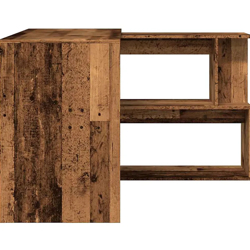 Bureau d'angle vieux bois 200,5x50x76 cm bois d'ingénierie vidaXL