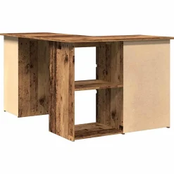 Bureau d'angle vieux bois 145x100x76 cm bois d'ingénierie vidaXL