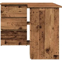 Bureau d'angle vieux bois 145x100x76 cm bois d'ingénierie vidaXL