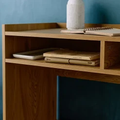 Bureau décor bois 2 casiers de rangement chêne - L 90 x P 45 x H 78 cm - Jules