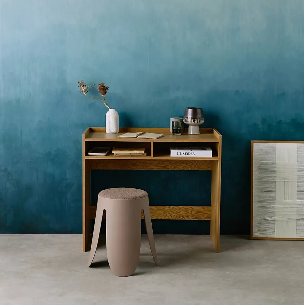 Bureau décor bois 2 casiers de rangement chêne - L 90 x P 45 x H 78 cm - Jules