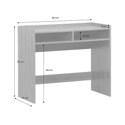 Bureau décor bois 2 casiers de rangement chêne - L 90 x P 45 x H 78 cm - Jules
