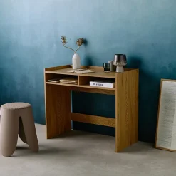 Bureau décor bois 2 casiers de rangement chêne - L 90 x P 45 x H 78 cm - Jules