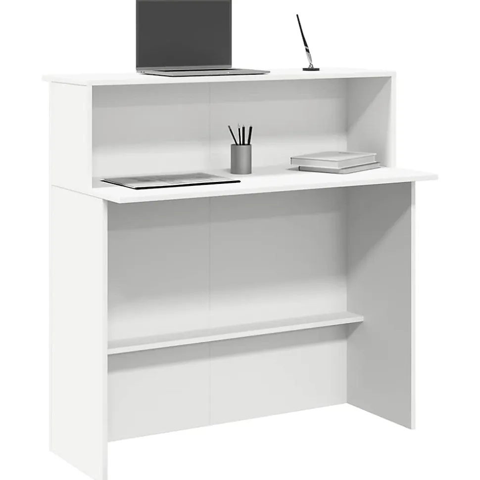 Bureau de réception Blanc 100x50x103,5 cm Bois d'ingénierie vidaXL
