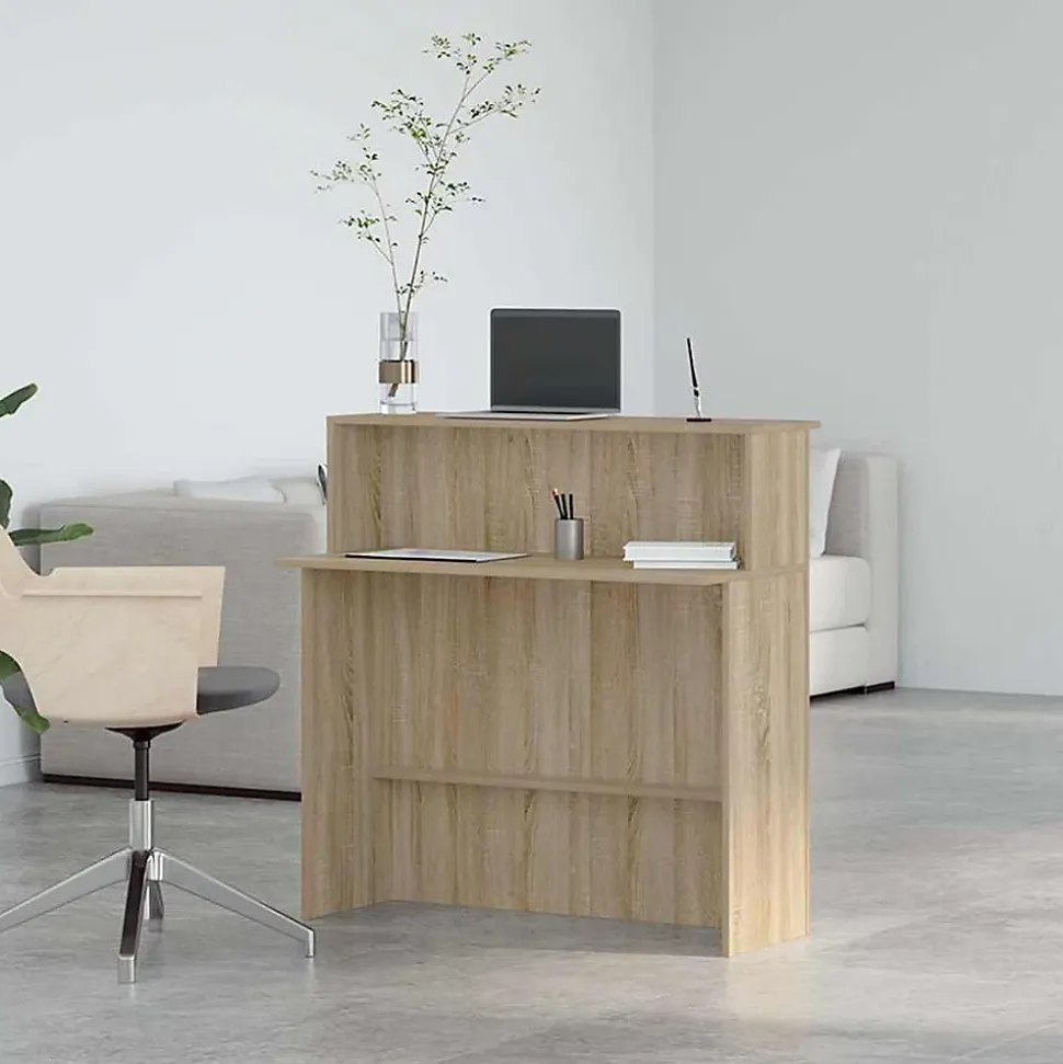 Bureau de réception Chêne Sonoma 100x50x103,5 cm Bois d'ingénierie vidaXL