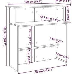 Bureau de réception Chêne Sonoma 100x50x103,5 cm Bois d'ingénierie vidaXL