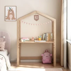 Bureau d'enfant Susaa 160 x 110 x 50 cm pin naturel en.casa
