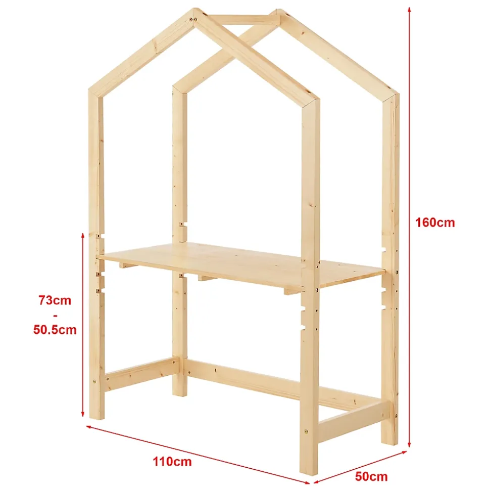 Bureau d'enfant Susaa 160 x 110 x 50 cm pin naturel en.casa