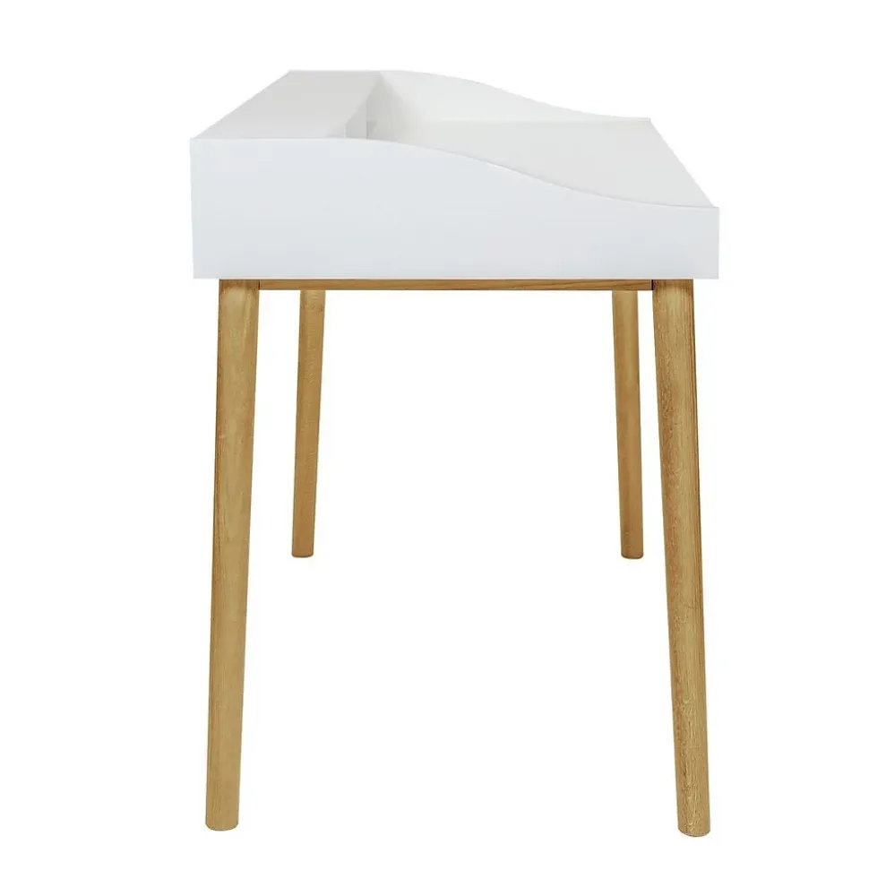 Bureau Design 3 Tiroirs "Lindenhof" 120cm Blanc & Chêne
