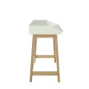 Bureau Design avec Plateau Coulissant "St James" 116cm Chêne & Blanc