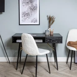 Bureau Design Avec Tiroir "Gold" 110cm Noir