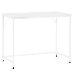 Bureau d'ordinateur moderne, blanc, non pliable
