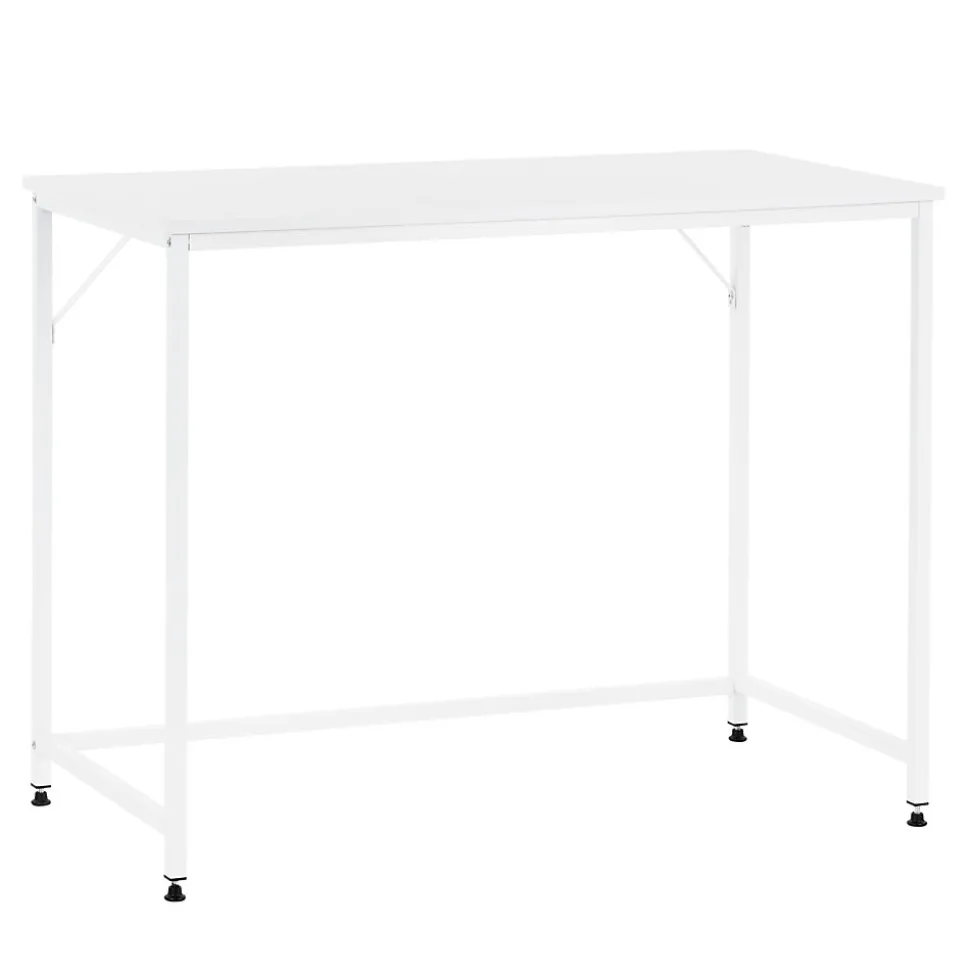 Bureau d'ordinateur moderne, blanc, non pliable