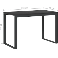 Bureau d'ordinateur Noir 110x60x73 cm vidaXL