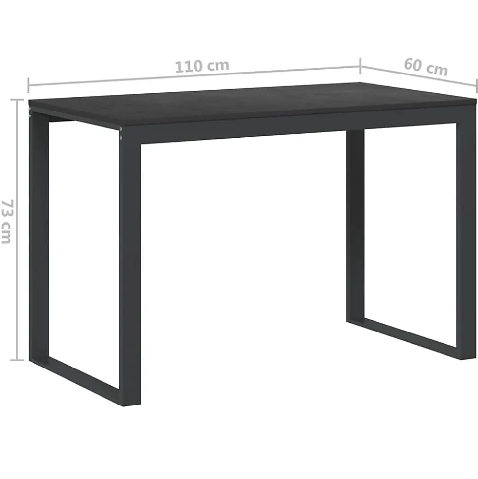 Bureau d'ordinateur Noir 110x60x73 cm vidaXL