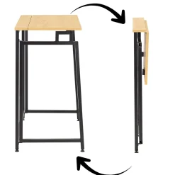 Bureau d'ordinateur pliable 80 cm table de travail compacte aspect bois brun clair