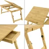 Bureau d'ordinateur portable Trysil Réglable Pliable Naturel en.casa