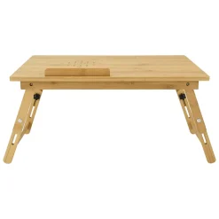 Bureau d'ordinateur portable Trysil Réglable Pliable Naturel en.casa