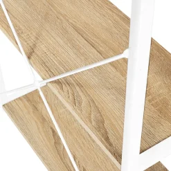 Bureau droit DETROIT design industriel bois et métal blanc