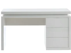 Bureau EMERSON - 3 tiroirs - MDF laqué blanc - LEDs