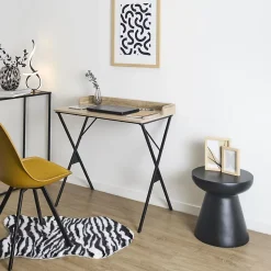 Bureau en mdf et métal Loka - Marron
